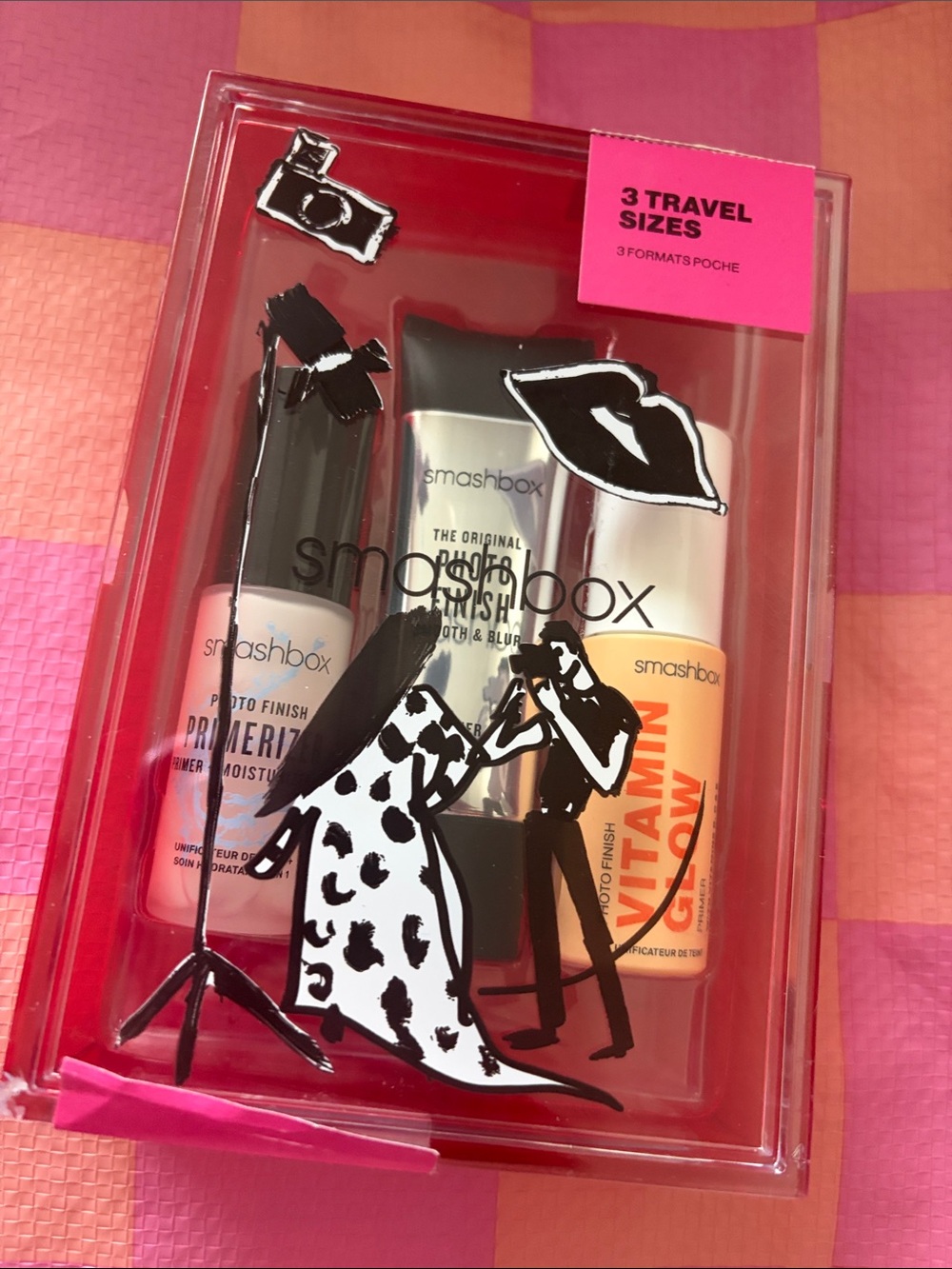 Smashbox Travel Primer & Vitamin Glow Trio — Pink and Orange Accents
